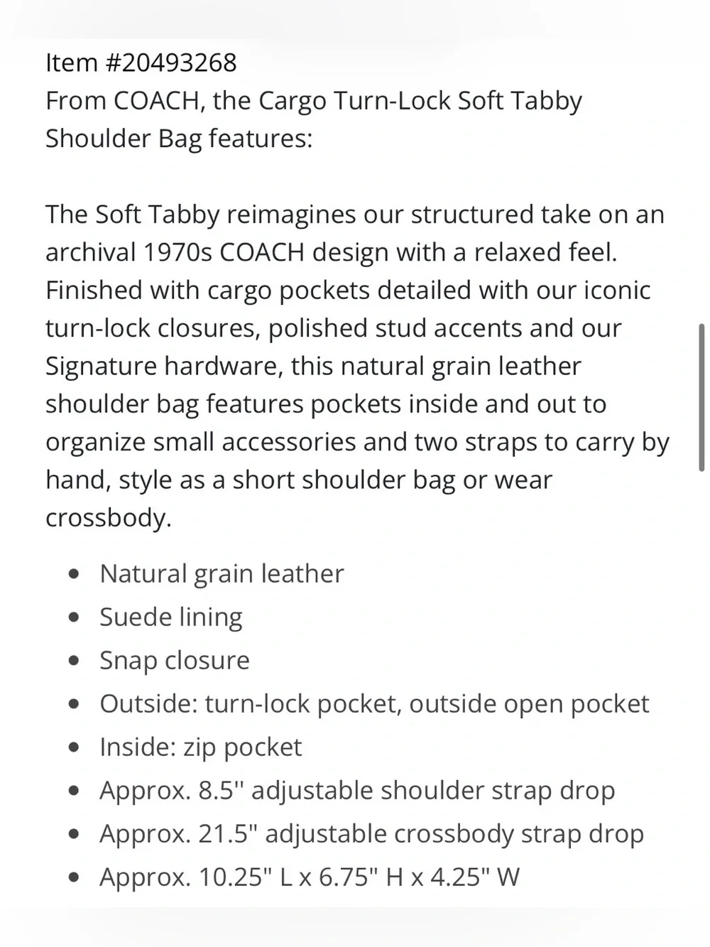 Coach Cargo Western Turnlock Tabby - Burnished Amber - Picture 13 of 13